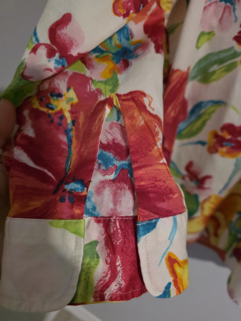 Lauren Ralph Lauren Floral Button Down Shirt XL Cotton Bright Summer Blouse - Picture 6 of 9